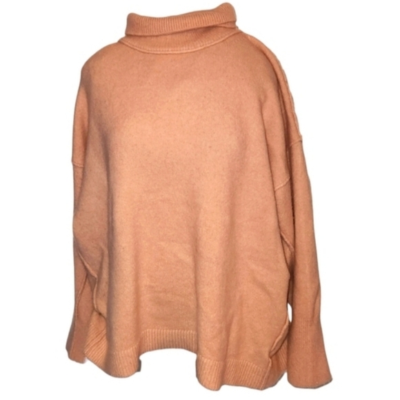 Free People Afterglow Mock Neck Small Pink Wool Blend Sweater - Picture 7 of 7